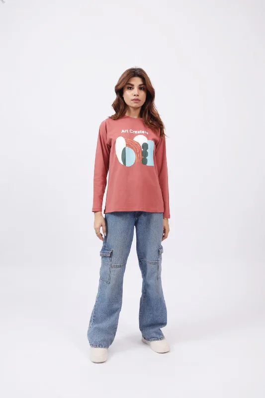 Women's Blouse for ChurchFULL-SLEEVE GRAPHIC TEE