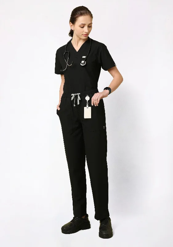 Women's Blouse with U-Shaped CollarEcoflex Women's V-Neck (Black) New Gen Scrub