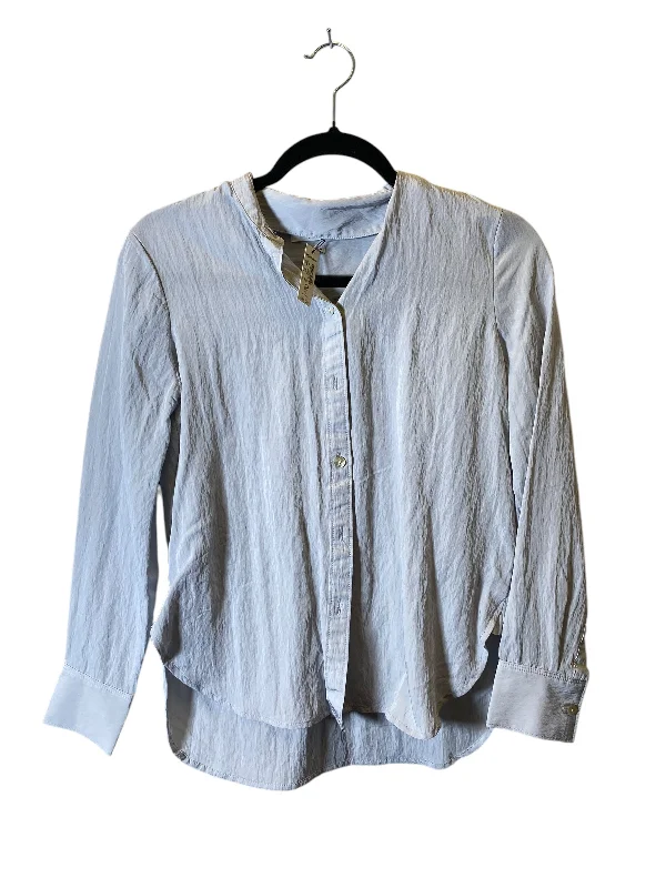 Women's Blouse with Mandarin CollarBlouse Long Sleeve By Madewell In Grey, Size: Xs