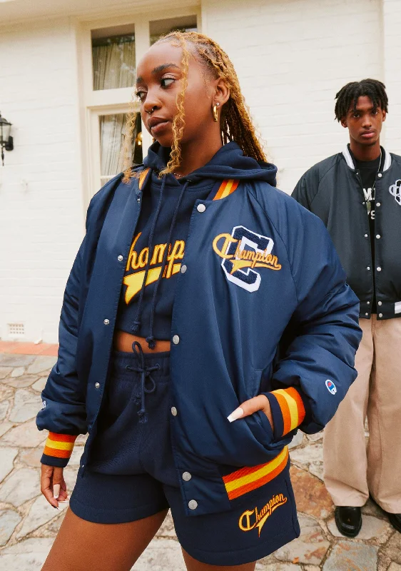 Women's Blouse with Lapel CollarChampion Womens ReBound Letterman Jacket