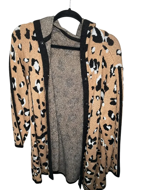 Women's Crew Neck SweatersCardigan By Chicos In Animal Print, Size: Xl