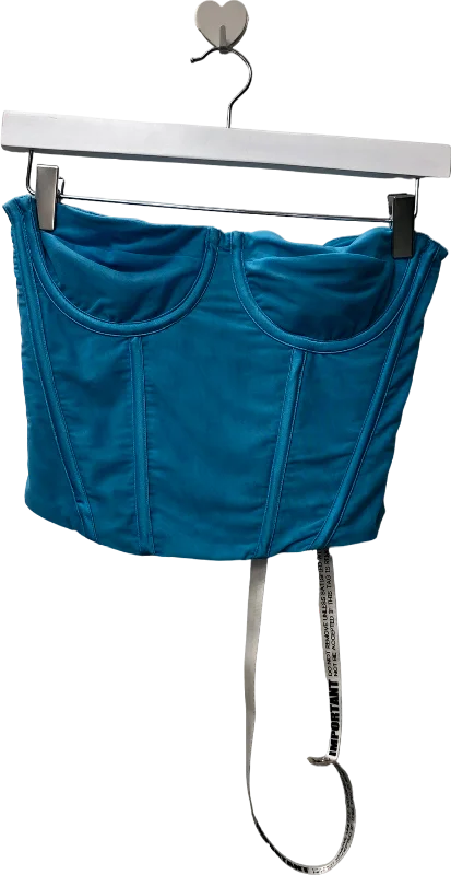 Women's Slovak Wool SweatersMistress Rocks Blue Aqua Strapless Corset UK S