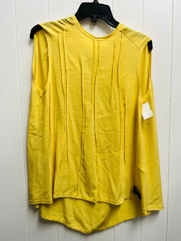 Women's Blouse with Rounded CollarBlouse Short Sleeve By ALYSI In Yellow, Size: S