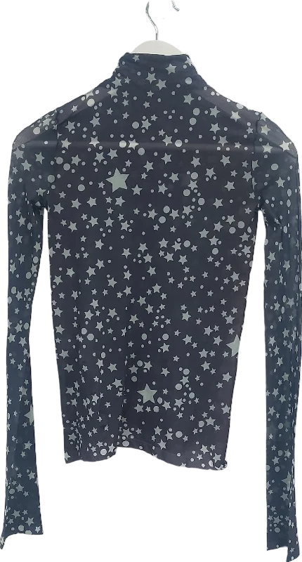 Women's Shirred SweatersAcne Studios Grey Star Print Long Sleeve Top UK S