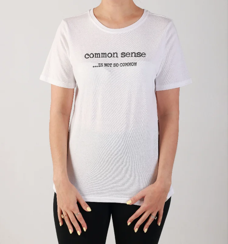 Women's Blouse with Smocking"COMMON SENSE" -TEE- WHITE