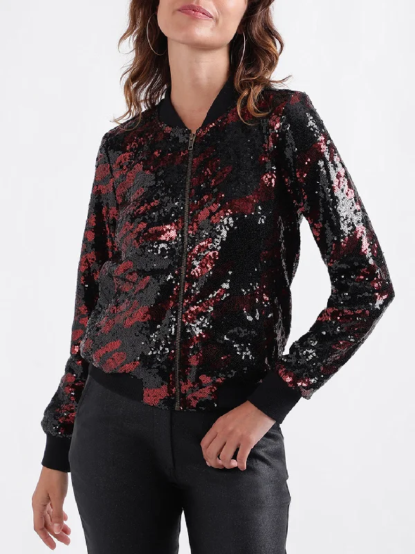 Women's Blouse with Keyhole CollarElle Women Embellished Full Sleeves Collar Jacket