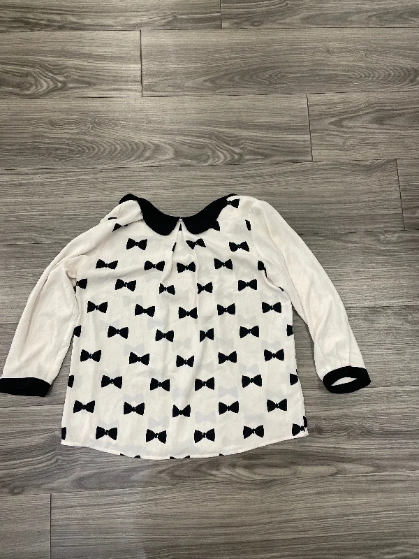 Women's Blouse for SchoolBlouse Long Sleeve By Lc Lauren Conrad In Black & White, Size: S