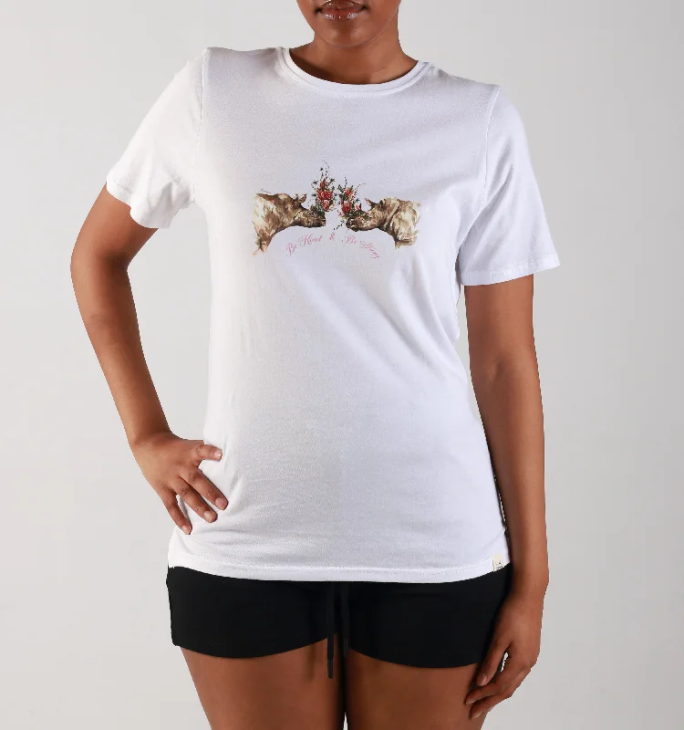 Women's Blouse with Mid-Length"MARELI-RHINO" -TEE - WHITE