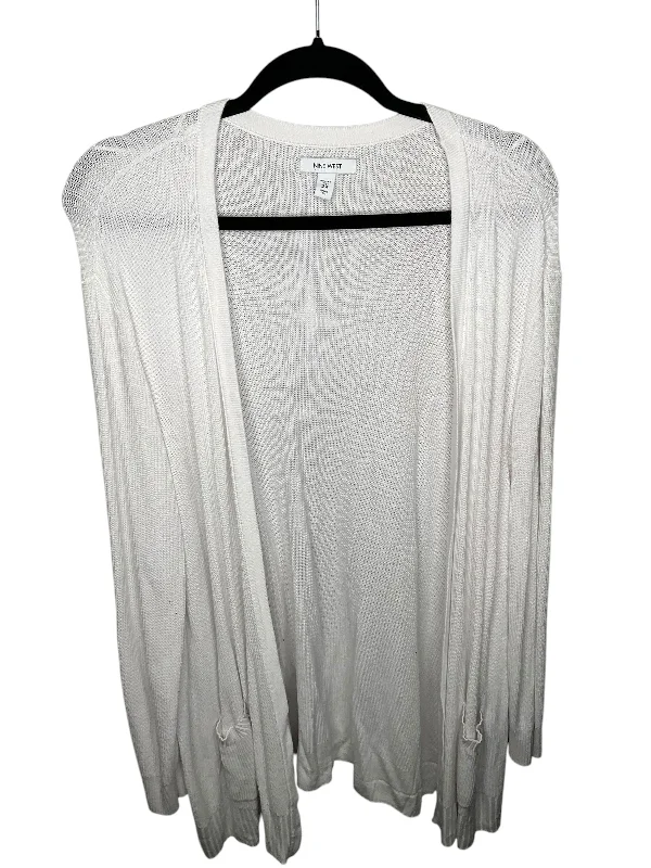 Women's Frilled SweatersCardigan By Nine West In White, Size: 2x