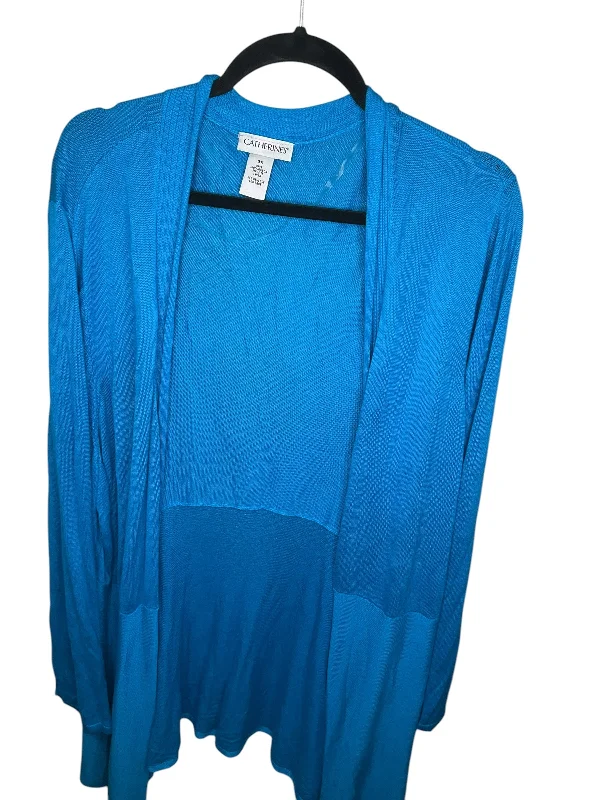 Women's High Collar SweatersSweater Cardigan By Catherines In Blue, Size: 3x