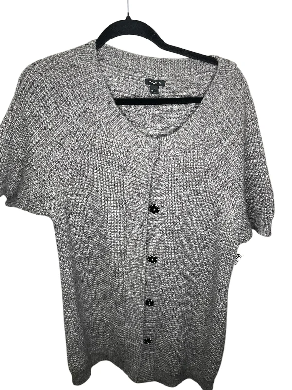 Women's Bosnian Wool SweatersCardigan By Ann Taylor In Grey, Size: L