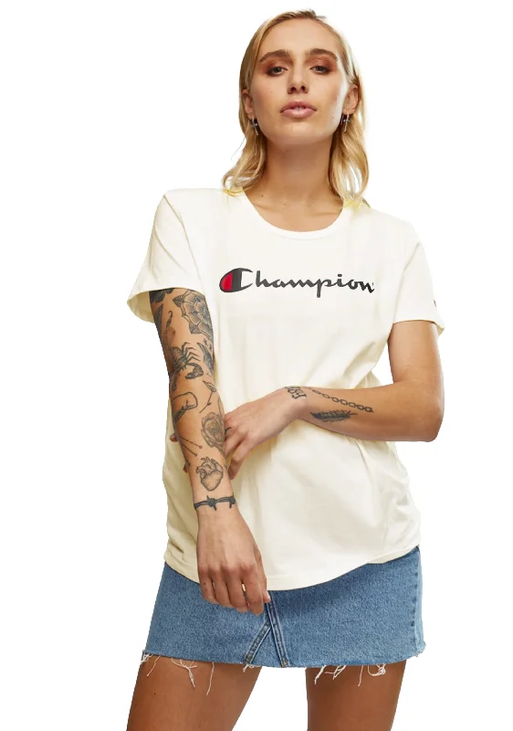 Women's Blouse with Wide CollarChampion Womens Script Short Sleeve Tee <BR> CVRGN XMR