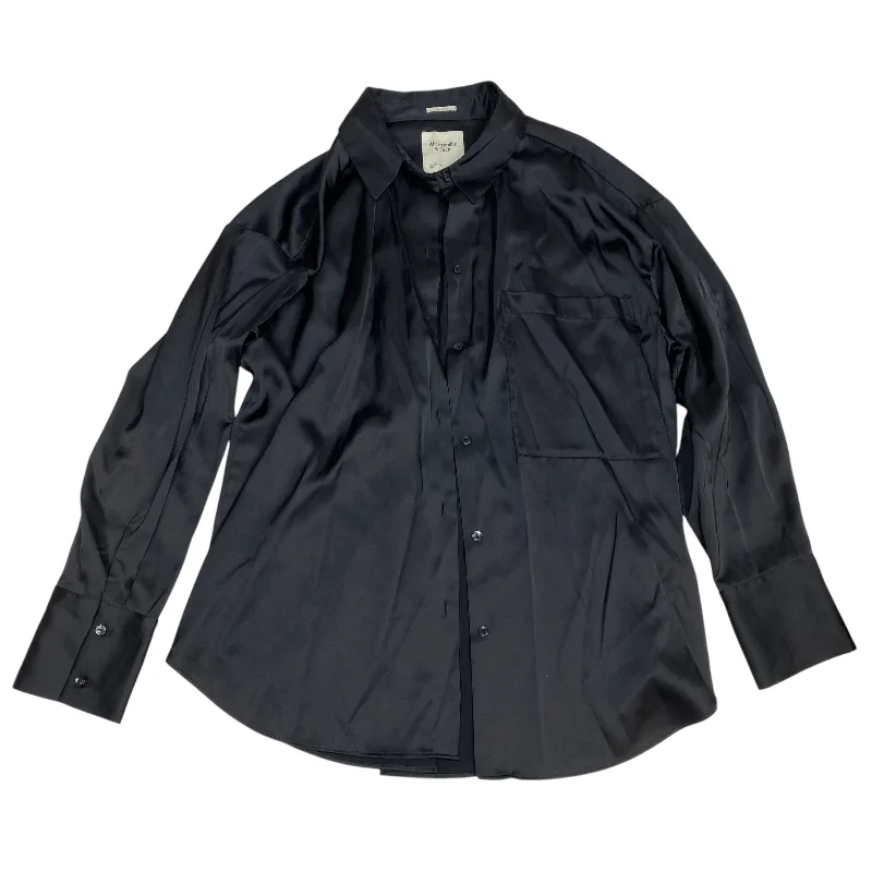 Women's Blouse with Shirt CollarBlouse Long Sleeve By Abercrombie And Fitch In Black, Size: M