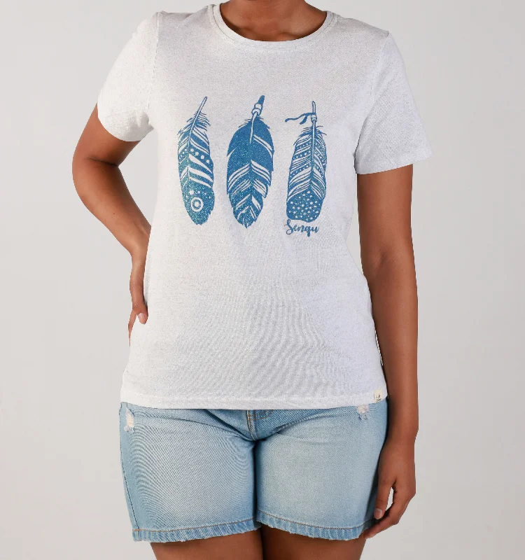 Women's Blouse with Bell Sleeves"FEATHERS" -TEE- ICE MEL