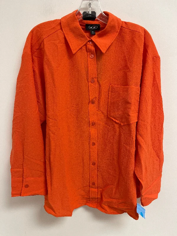 Women's Blouse for Casual WearBlouse Long Sleeve By Gigio In Orange, Size: M