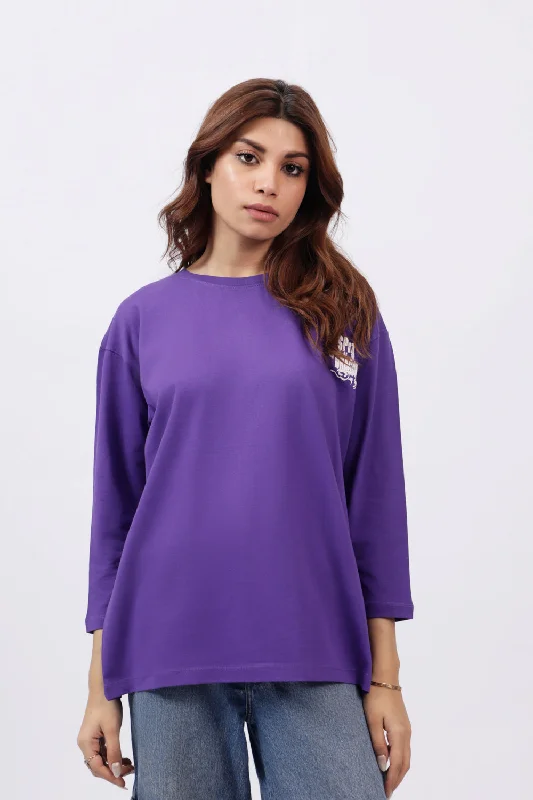 Women's Blouse for EveningLONG SLEEVE GRAPHIC TEE