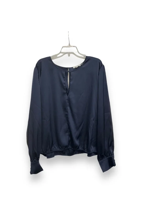 Women's Blouse with Boat CollarBlouse Long Sleeve By Good American In Blue, Size: 4x