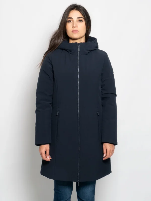 Women's Hooded CoatsParka Anti Vento con Cappuccio Firth Blu