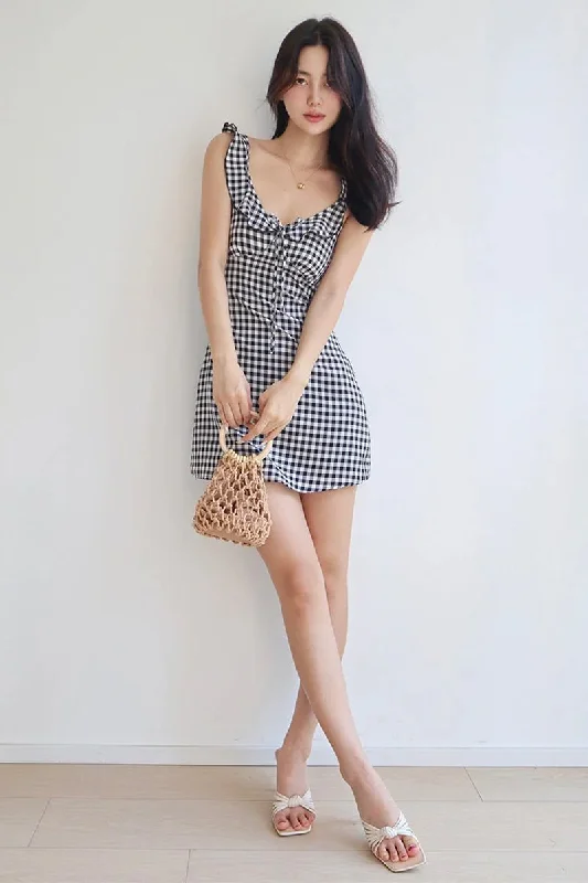 Women's Notched Collar DressesKatherine Plaid Mini Dress