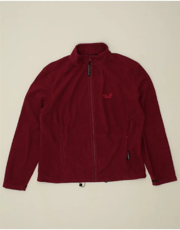 Women's Bomber CoatsJACK WOLFSKIN Womens Fleece Jacket UK 22/24 2XL Maroon Polyester