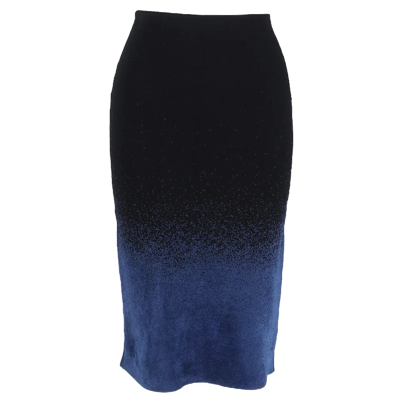 Women's Shawl Collar SkirtsRoland Mouret Gradient Midi Pencil Skirt in Black and Blue Wool