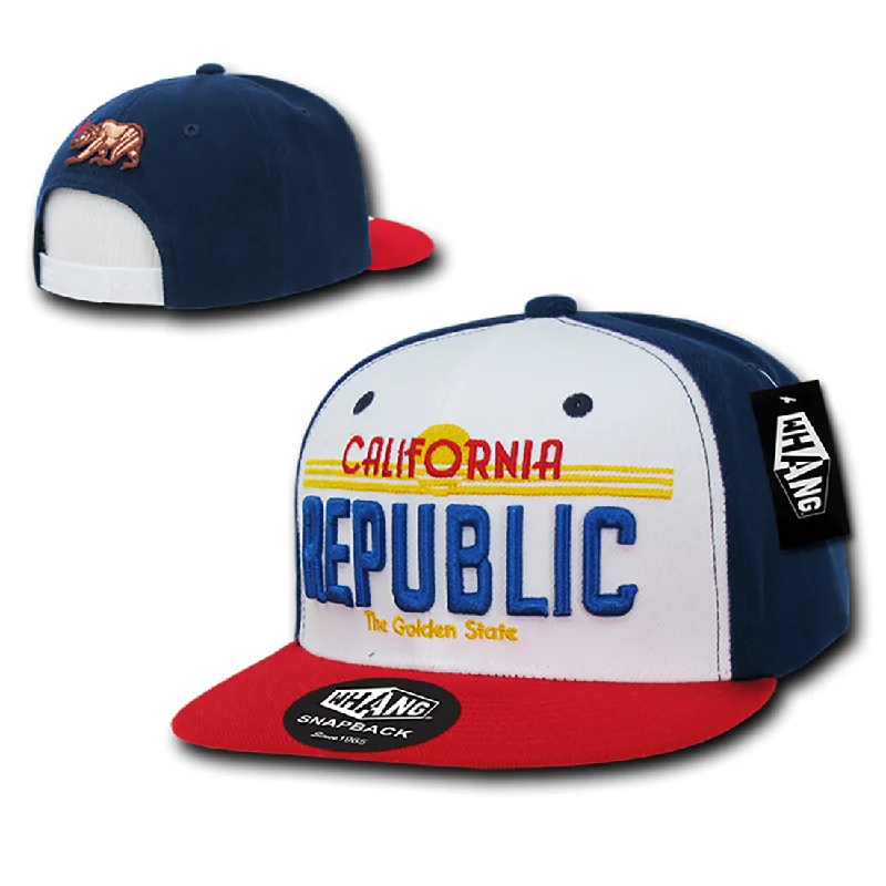 Women's Hooded Sweatshirts with Magnetic ClosureNew CALIFORNIA REPUBLIC SNAPBACK HAT Navy, White & Red Golden State License Plate