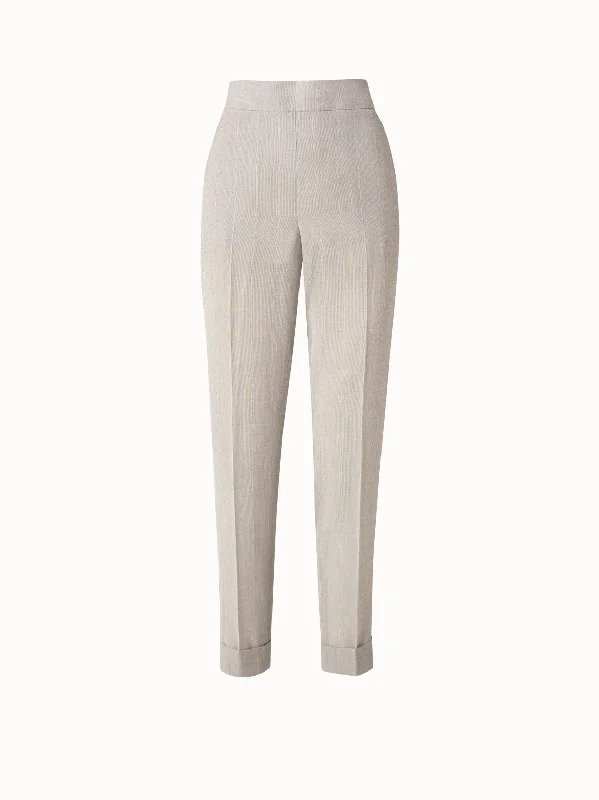 Women's JoggersTapered Viscose Crêpe Microstripe Pants