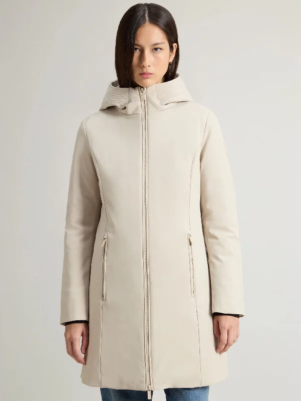 Stylish Women's CoatsParka Anti Vento con Cappuccio Firth Beige