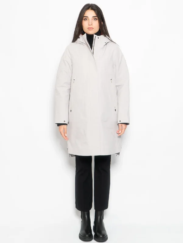 Women's Coats with ZipperParka Tre in Uno Planck Donna Grigio Chiaro