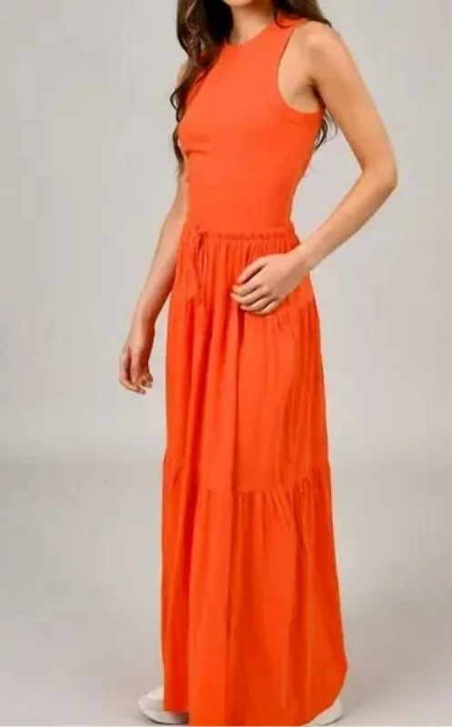 Women's Rounded Hem SkirtsTierry Tie Front Skirt In Orange