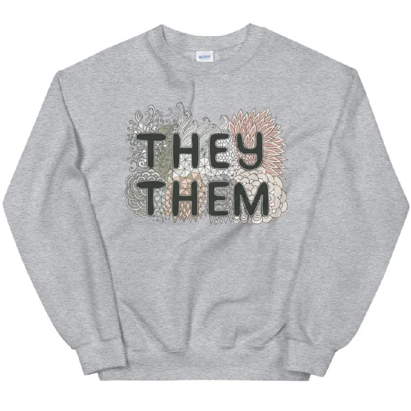 Women's Hooded Sweatshirts with Jacquard LiningThey/Them Pronouns Doodle -- Sweatshirt