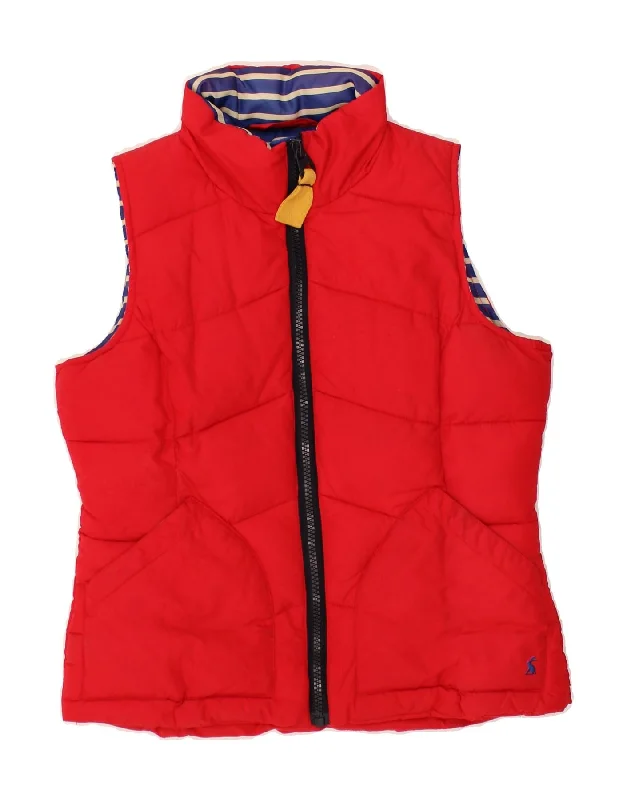 Women's Denim CoatsJOULES Womens Padded Gilet UK 10 Small Red Polyester