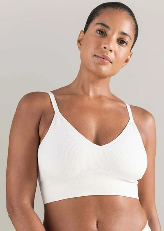 women's pajamas with adjustable strapssoft-cup everyday brasThe TENCEL™ Seamless Bralette White Sand