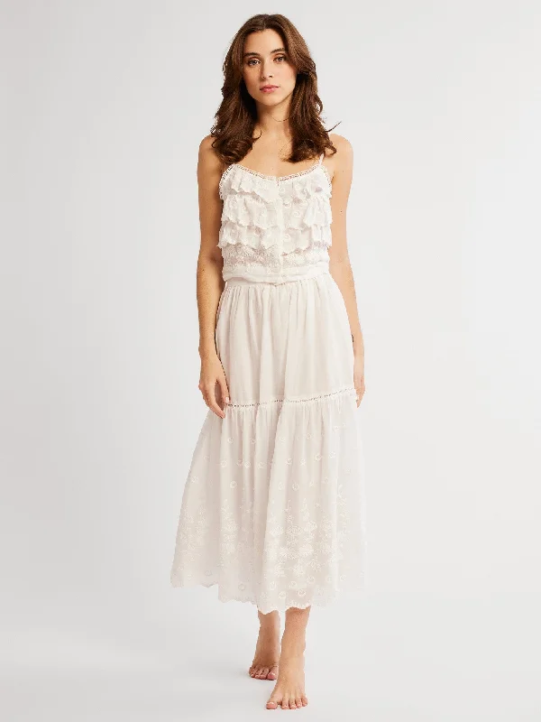 Women's Contemporary SkirtsBetty Skirt in White Petal Embroidery