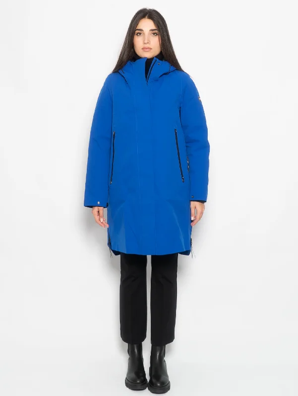 Women's Coats with Fur Trimmed CollarParka Tre in Uno Donna Planck Blu Elettrico