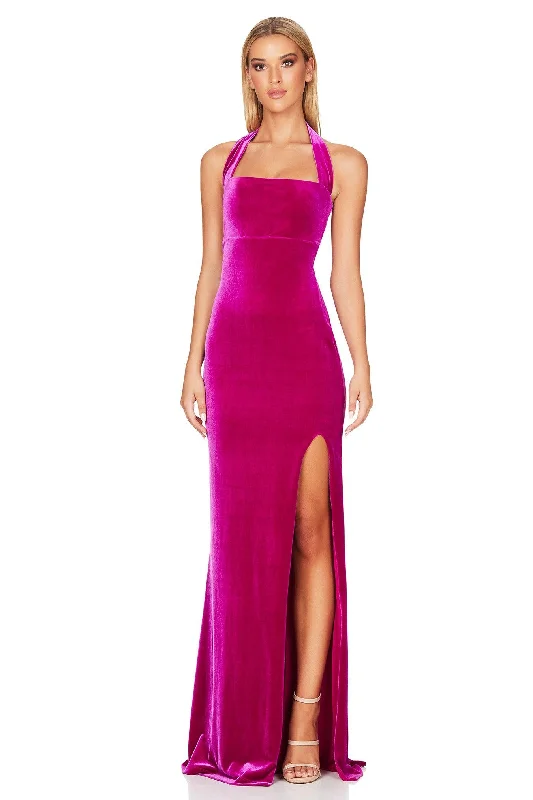 Women's Bell-Sleeve DressesNookie Vera Velvet Gown - Fuchsia