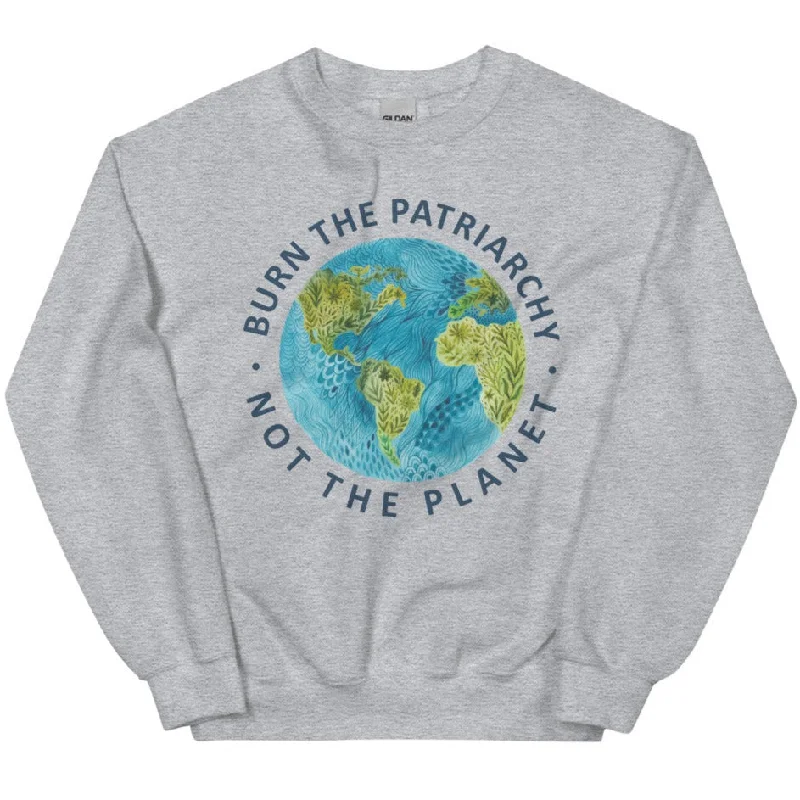 Women's Hooded Sweatshirts with Damask LiningBurn The Patriarchy Not The Planet -- Sweatshirt