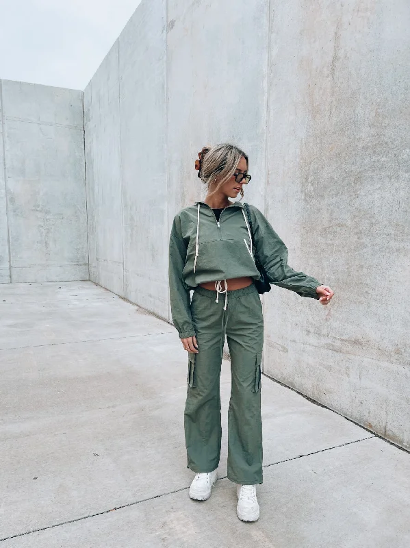 Women's Jodhpurs with Boat CollarDusty Green Joggers