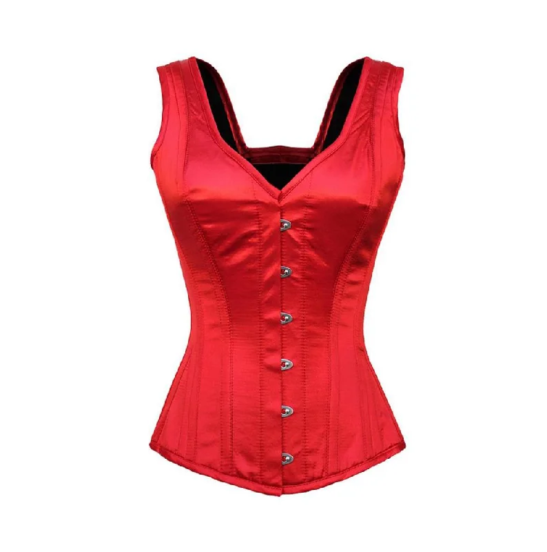 women's pajamas for gift-givingmodal fiber high-waisted briefsAprik Red Satin Shoulder Straps Overbust Corset