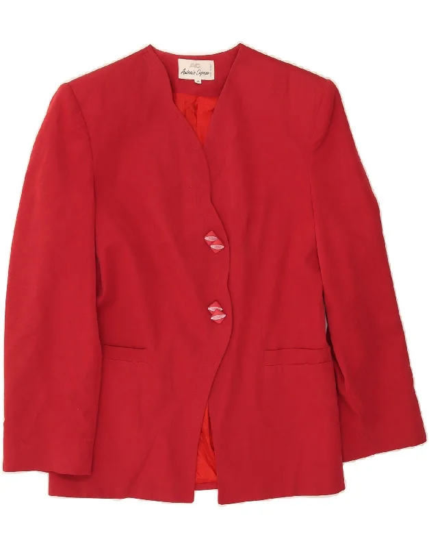 Women's Down CoatsANTONIO CAPASSO Womens 2 Button Blazer Jacket IT 44 Medium Red