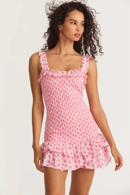 Women's Mini DressesBlissful Pink Smocked Mini Dress