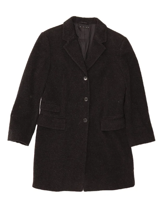 Women's Coats with Fur TrimSISLEY Womens Overcoat UK 12 Medium Black Viscose