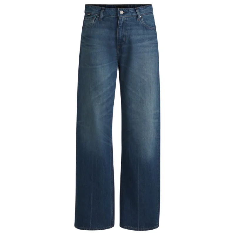 Women's Jodhpurs with Square CollarIndigo jeans in denim