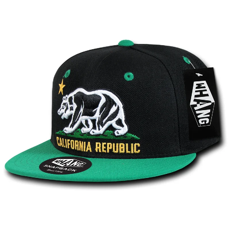 Women's Hooded Sweatshirts with Microfiber LiningCalifornia Republic Cali State Bear Flag Snapback Hat by Whang Black Kelly Green