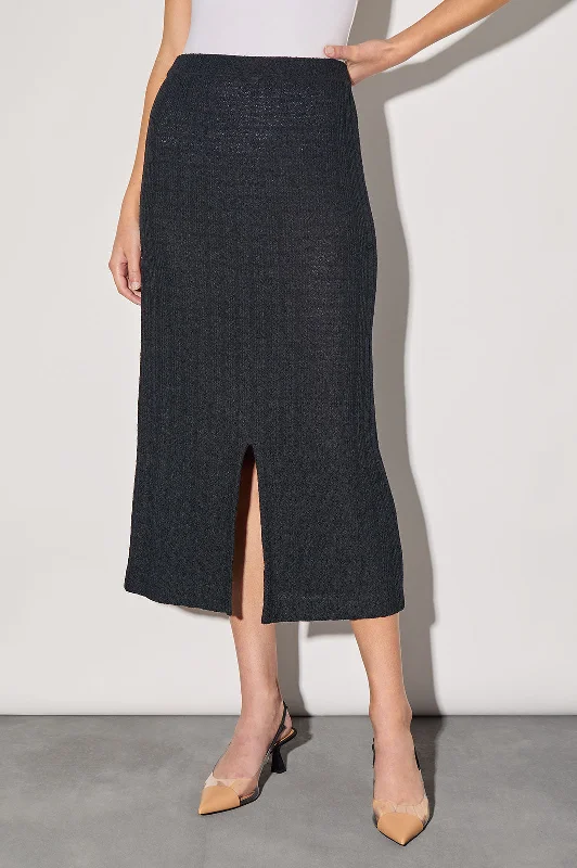 Women's Mandarin Collar SkirtsTextured Knit Maxi Skirt