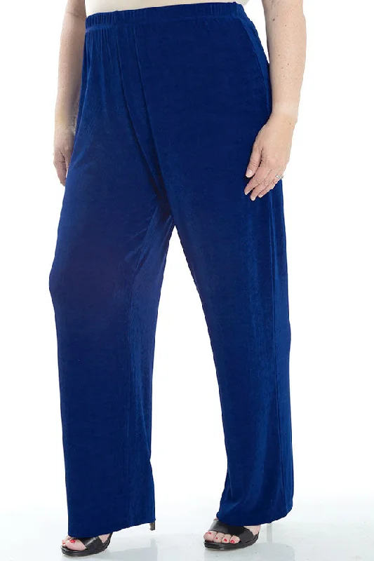 Women's Straight-Leg PantsVikki Vi Classic Royal Blue Pull on Pant