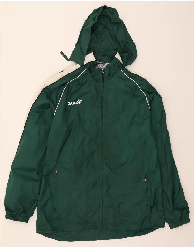 Women's Duffle CoatsJAKO Womens Graphic Hooded Rain Jacket UK 18 XL Green Colourblock Nylon