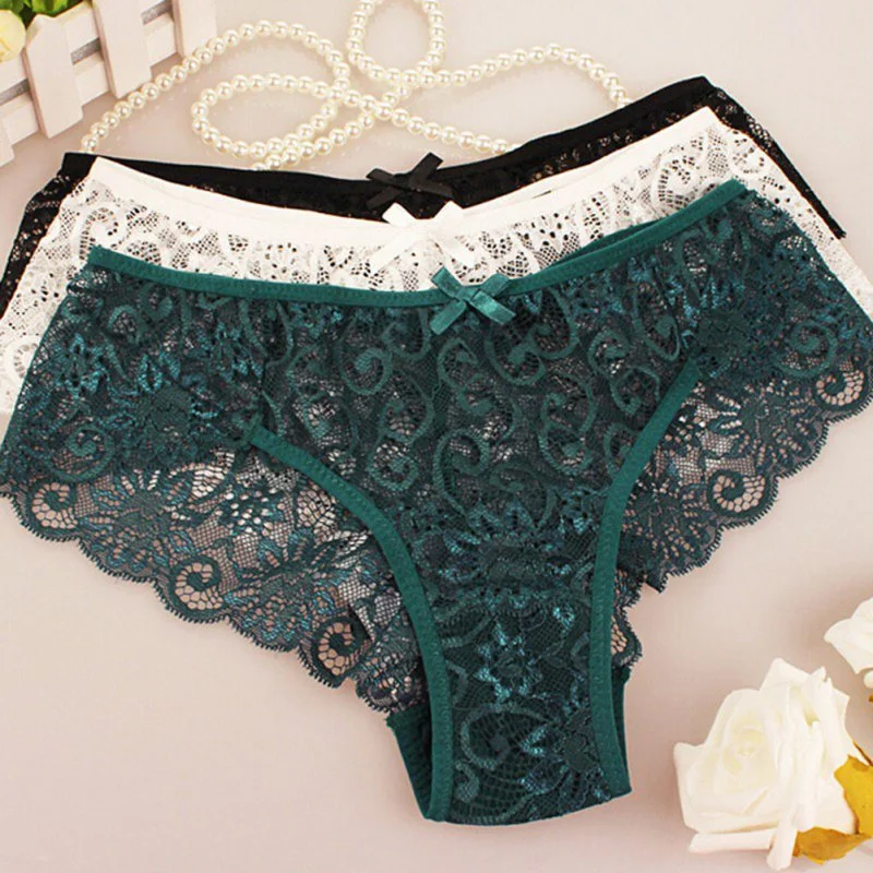 women's pajamas for gift-givingmodal fiber high-waisted briefs1 pcs Women Sexy Full Lace Panties