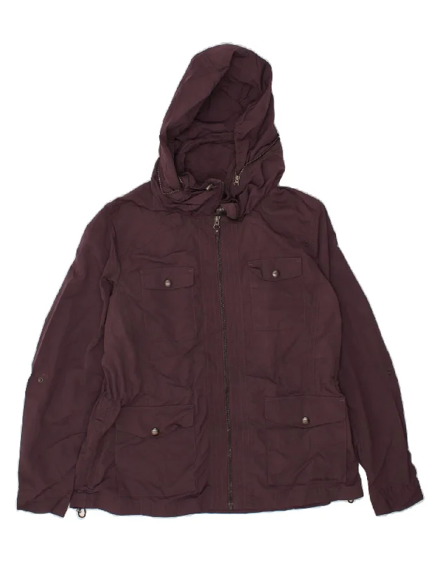 Women's Coats with SleevesEDDIE BAUER Womens Hooded Utility Jacket UK 16 Large Maroon