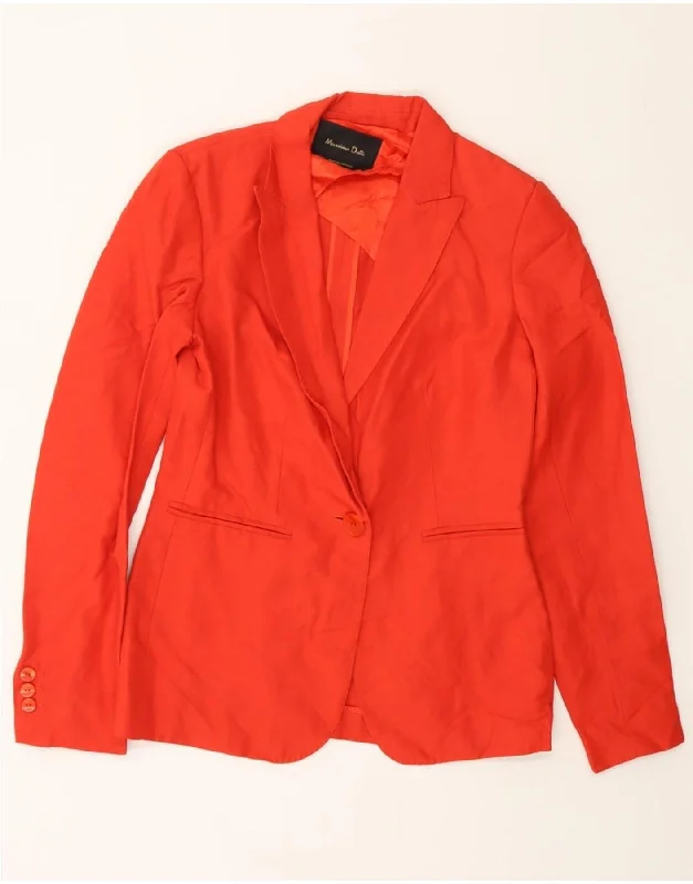 Women's Coats with BeltMASSIMO DUTTI Womens 1 Button Blazer Jacket US 2 XS Orange Cotton